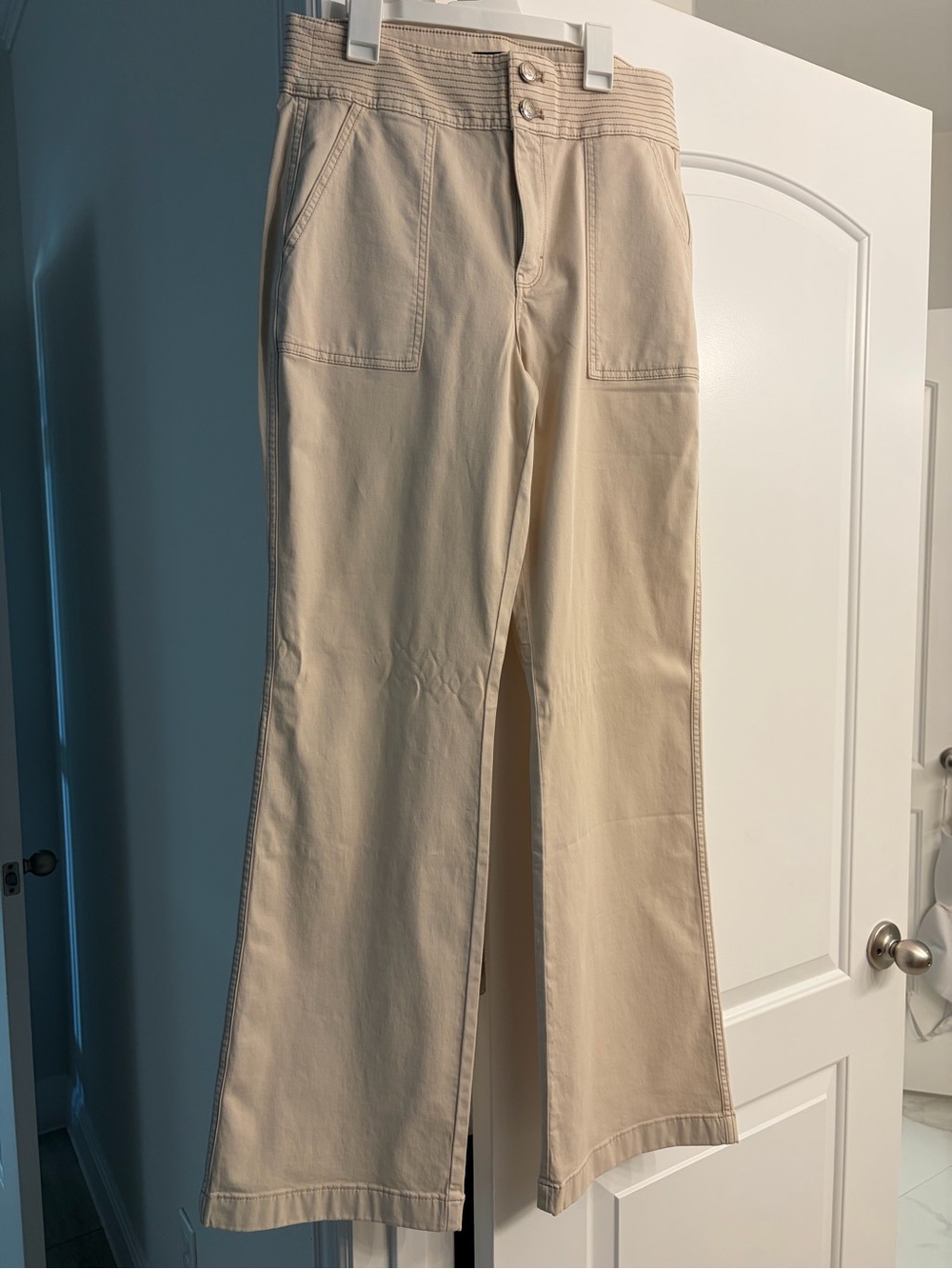 White House Black Market Cream High-Rise Trouser Pants